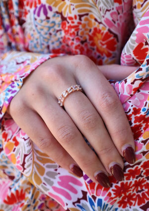 Twin Square Rose Gold Ring - LRG141