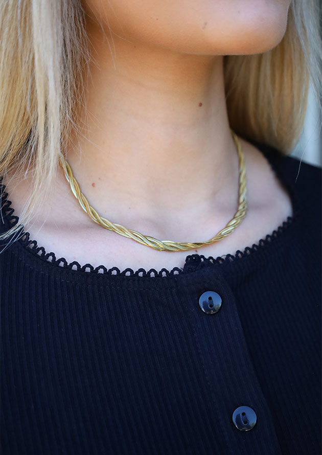 Twisted Gold Chain Necklace - LNK39