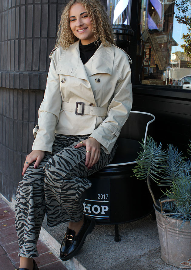 Urban Rain Beige Cropped Trench Coat - Image 6