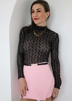 Cinderella Lace Black Long Sleeve Top
