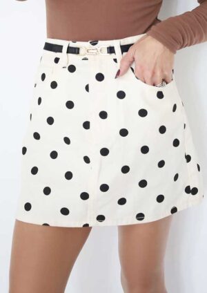 Country Girl Polka Denim Skirt