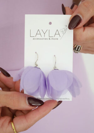 Flower Flutters Earring Purple - LE294