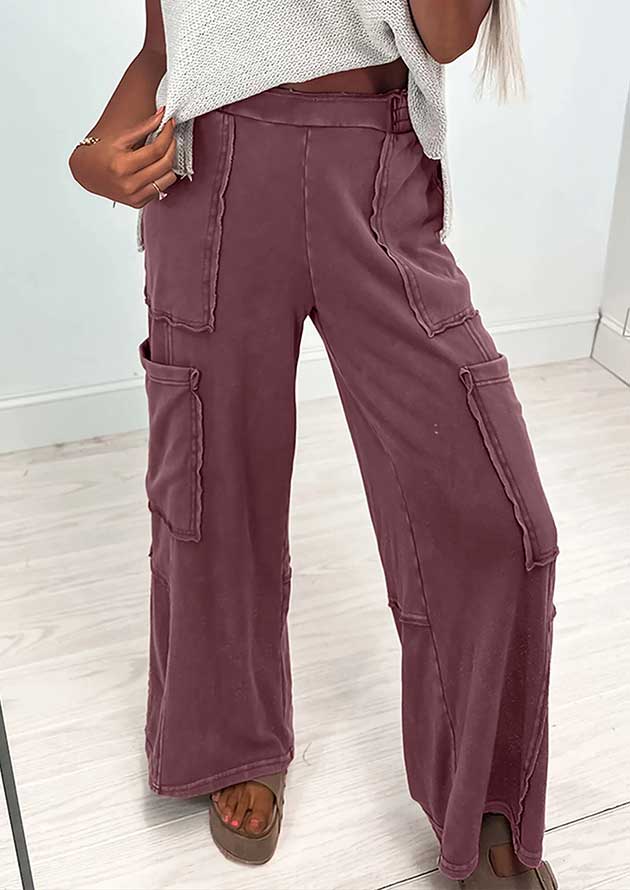 Wimbeldon Mineral Wash Cargo Burgundy Sweatpants