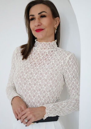 Cinderella Lace Cream Long Sleeve Top