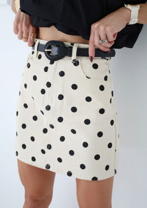 Country Girl Polka Denim Skirt