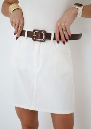 Country Girl White Denim Skirt