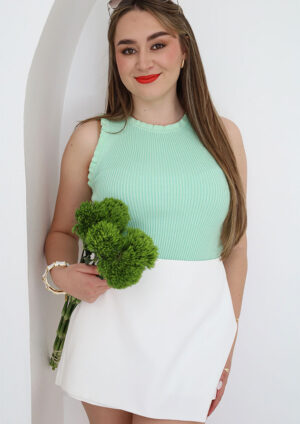 Jolie Ruffle Trim Mint Top