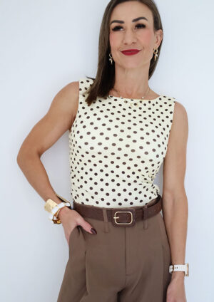 Kody Tank Yellow Polka Top