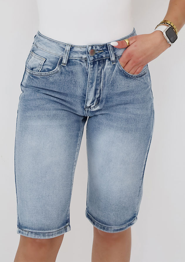 Bermuda Denim Knee Length Shorts