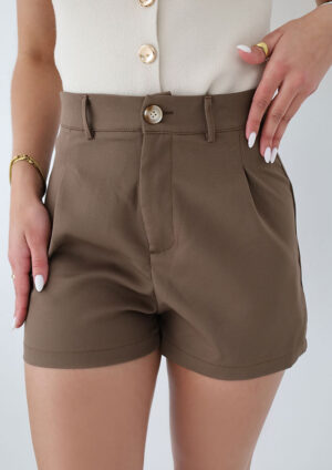 France Belted Brown Shorts