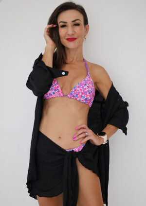Keep Flirting Shirt and Skirt Black Cover Up Set