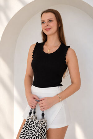 Maddy Glitter Knit Black Tank Top