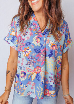 Molly Vacation Floral Short Sleeve Blouse