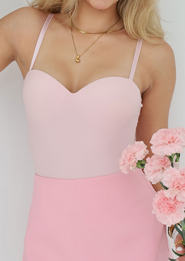 Sweetheart Strappy Pink Bodysuit - Image 2