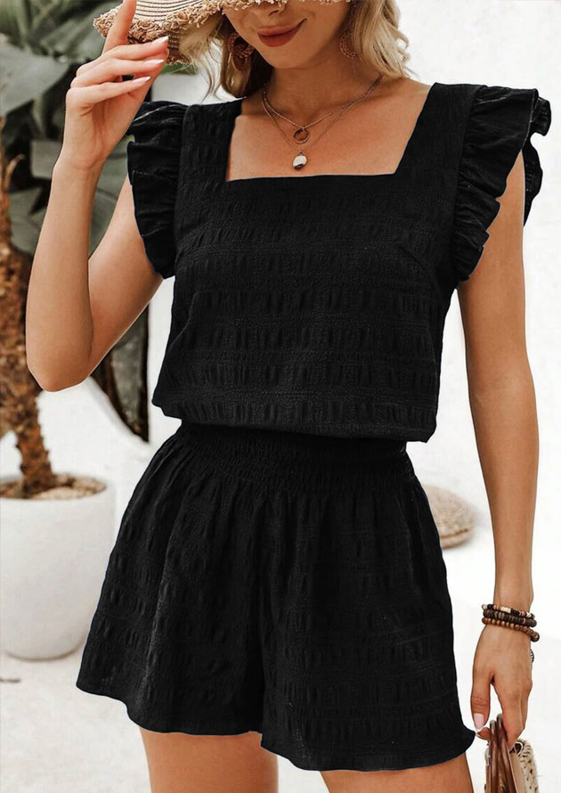 Touch Point Textured Black Co-Ord