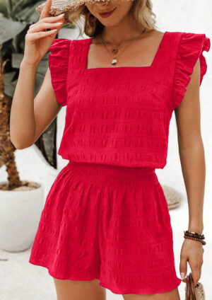 Touch Point Textured Red Co-Ord