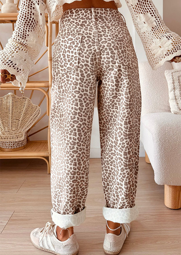 Anso Leopard High Rise Casual Jeans - Image 2