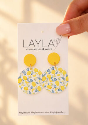 Citrus Garden Yellow Hanging Earring - LE501