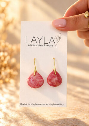 Lagoon Stone Rose Hanging Earring- LE508
