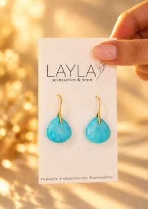 Lagoon Stone Turquoise Hanging Earring - LE507
