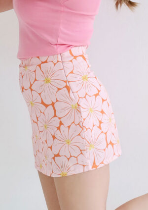 Peach Blossom Floral Skort