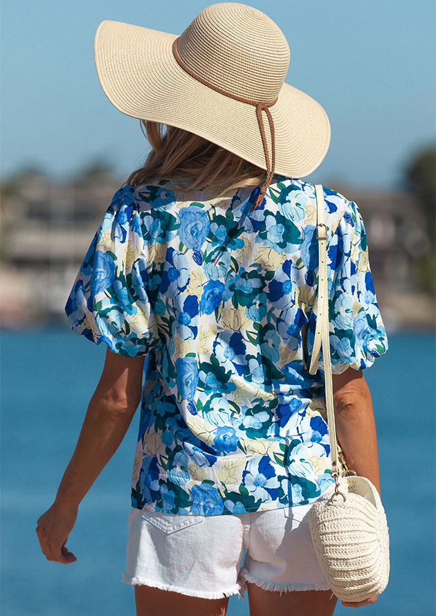 Sardinia Floral Short Sleeve Blouse - Image 2