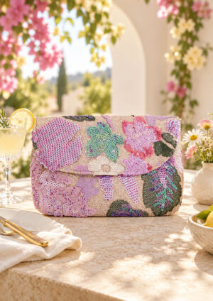 Sequin Love Purple Handbag - TH37