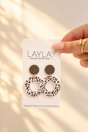 Spotted Cheetah Aura Hoop Earring - LE498