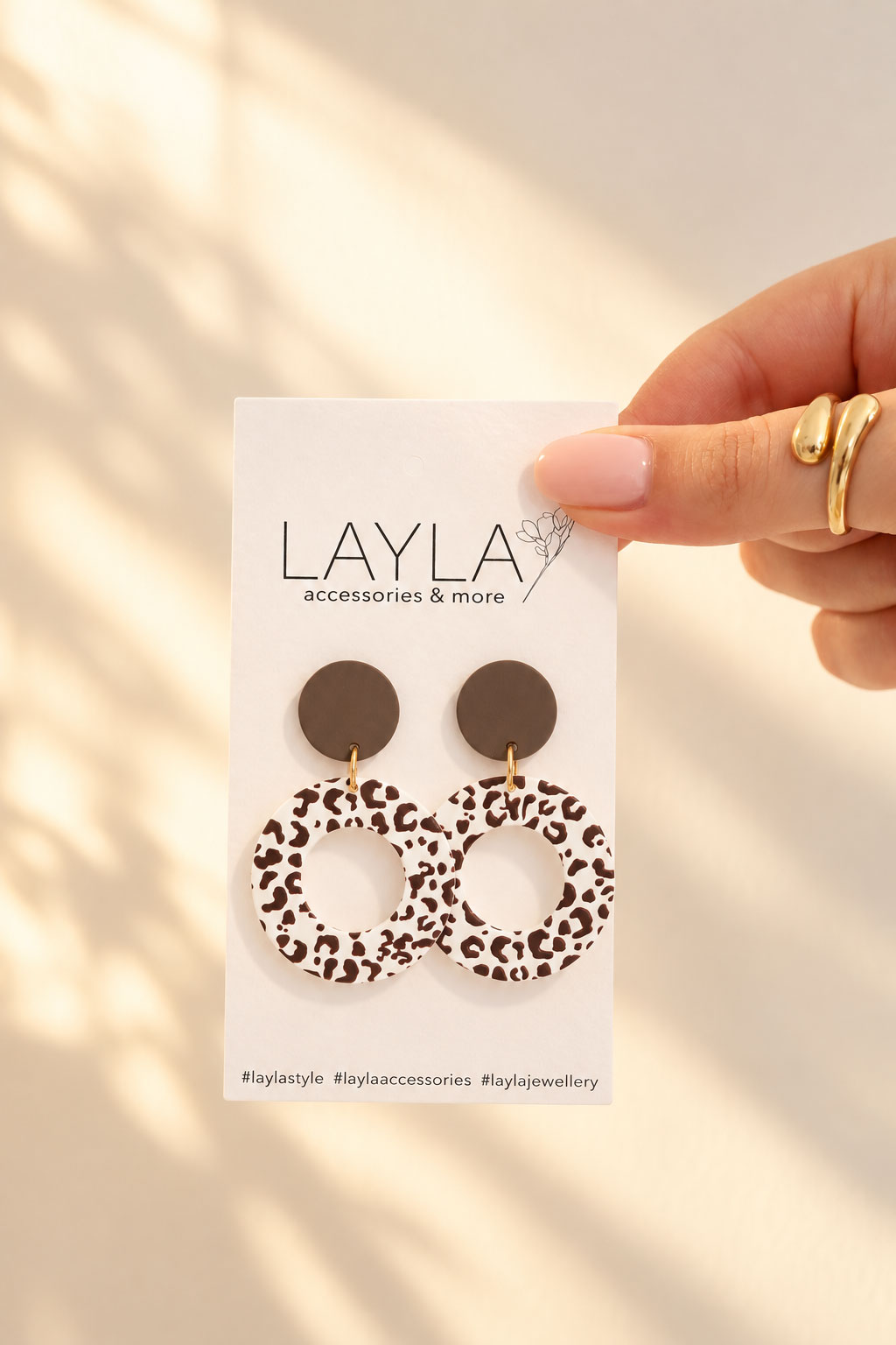 Spotted Cheetah Aura Hoop Earring - LE498