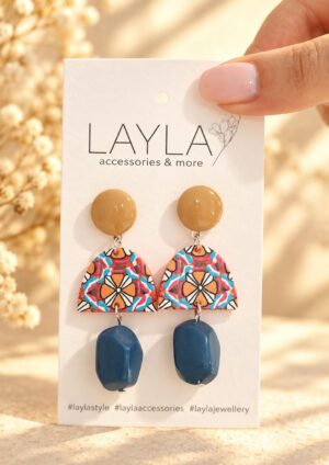 Talavera Tile Hanging Earring - LE506