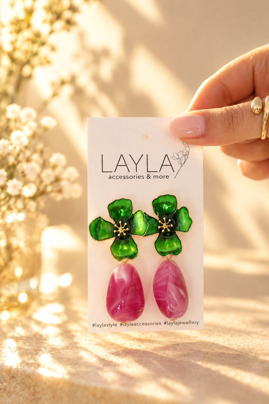 Tangled Tower Blossoms Hanging Earring - LE509